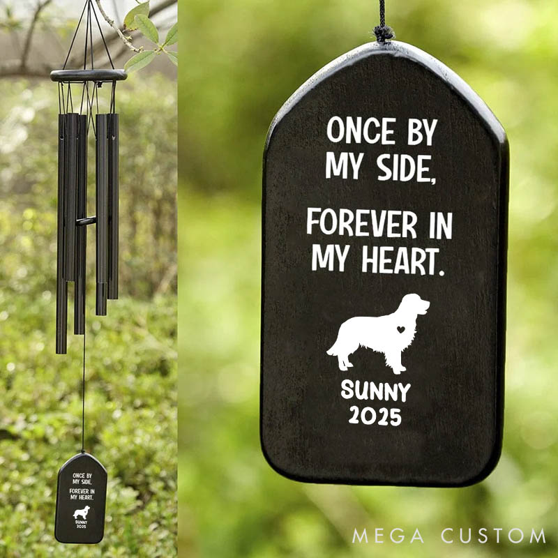 Personalized Dog Lover No Longer by My Side but Forever in My Heart Wind Chimes