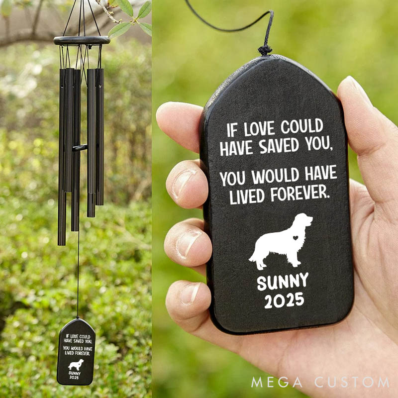 Personalized Dog Lover No Longer by My Side but Forever in My Heart Wind Chimes