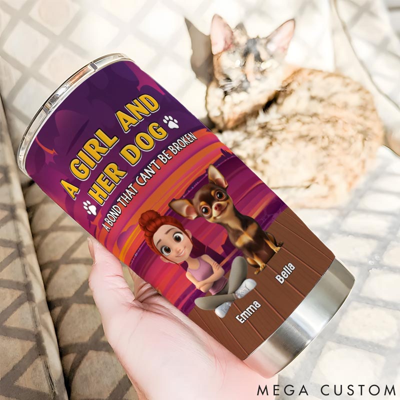 Personalized Dog Lover Ocean Glow with Dog 20oz Tumbler