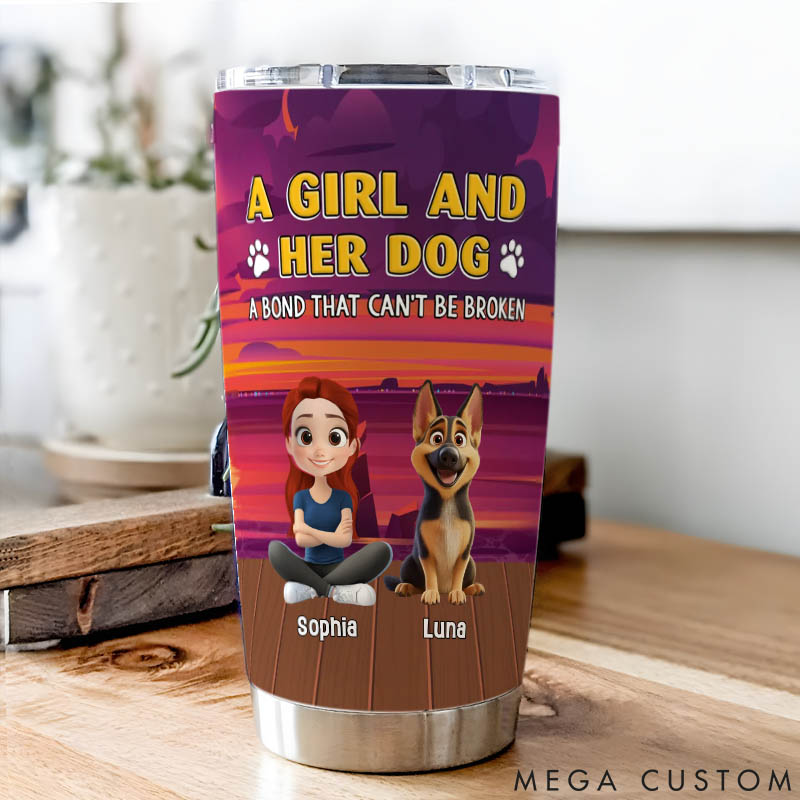 Personalized Dog Lover Ocean Glow with Dog 20oz Tumbler