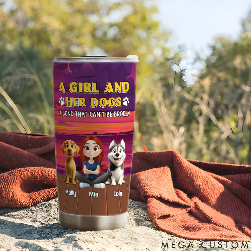 Personalized Dog Lover Ocean Glow with Dog 20oz Tumbler