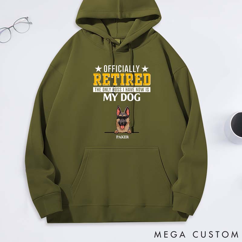 Personalized Dog Lover Officially Retired the Only Bosses I have Now are My Dogs Classic Hoodies