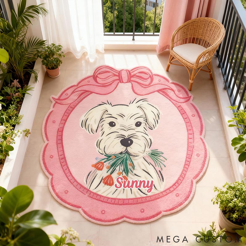 Personalized Dog Lover Ornate Vanity Mirror Westie Rug