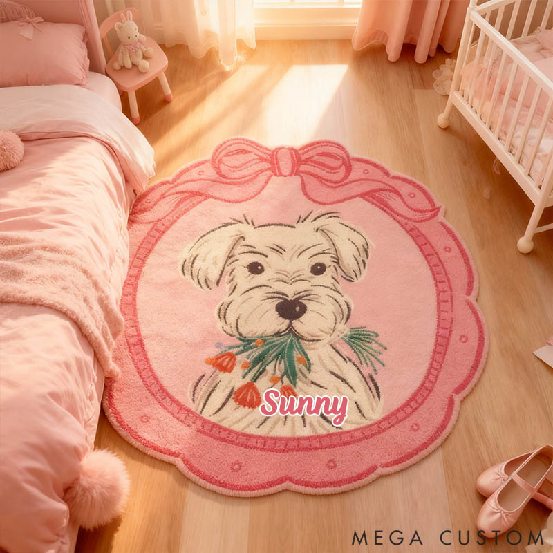 Personalized Dog Lover Ornate Vanity Mirror Westie Rug