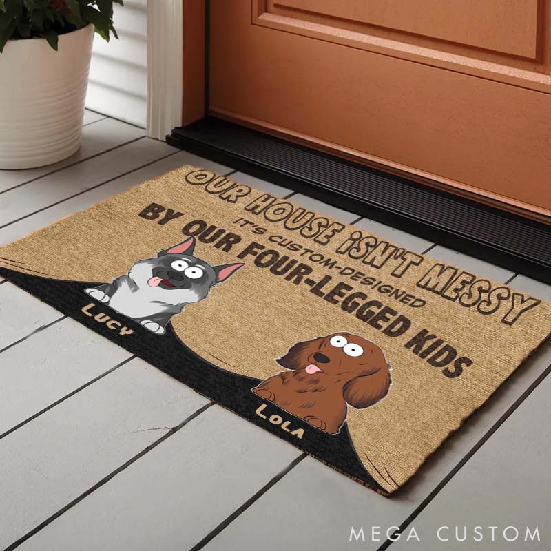 Personalized Dog Lover Our House Is Not Messy Doormat
