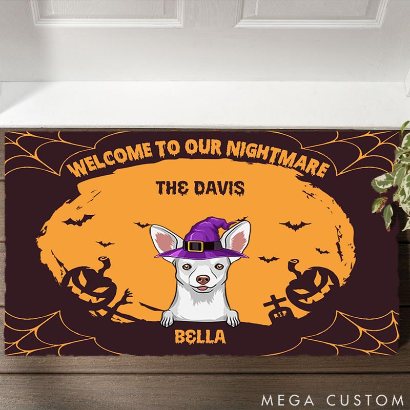 Personalized Dog Lover Our Nightmare Doormat