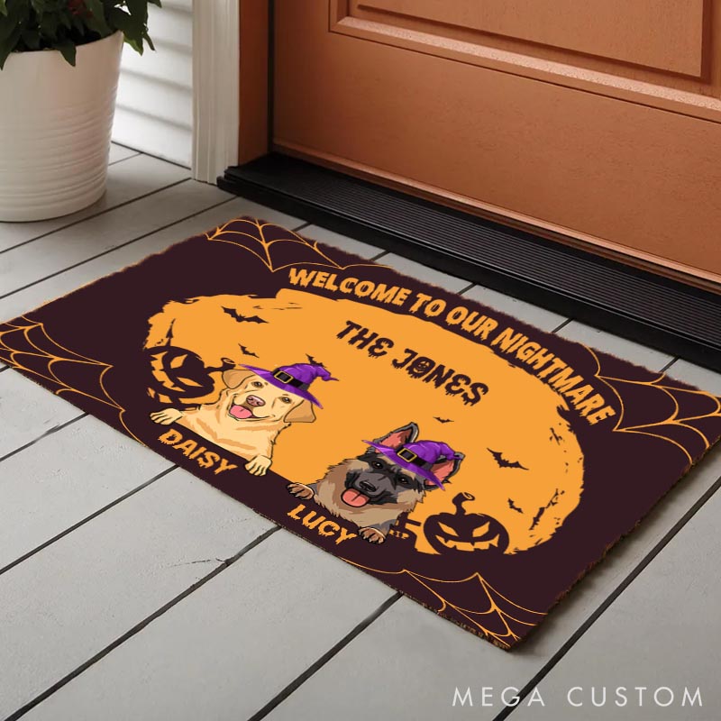 Personalized Dog Lover Our Nightmare Doormat