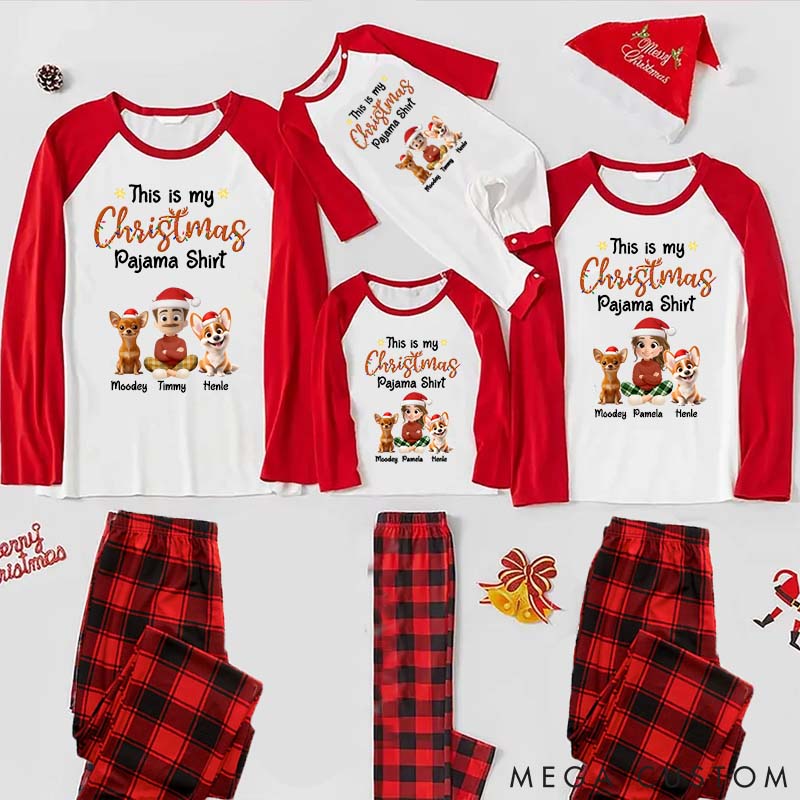 Personalized Dog Lover Pawjama Shirt Cartoon Christmas Family Matching