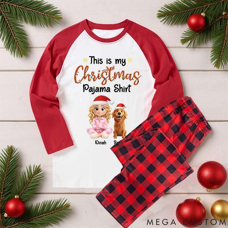 Personalized Dog Lover Pawjama Shirt Cartoon Christmas Family Matching