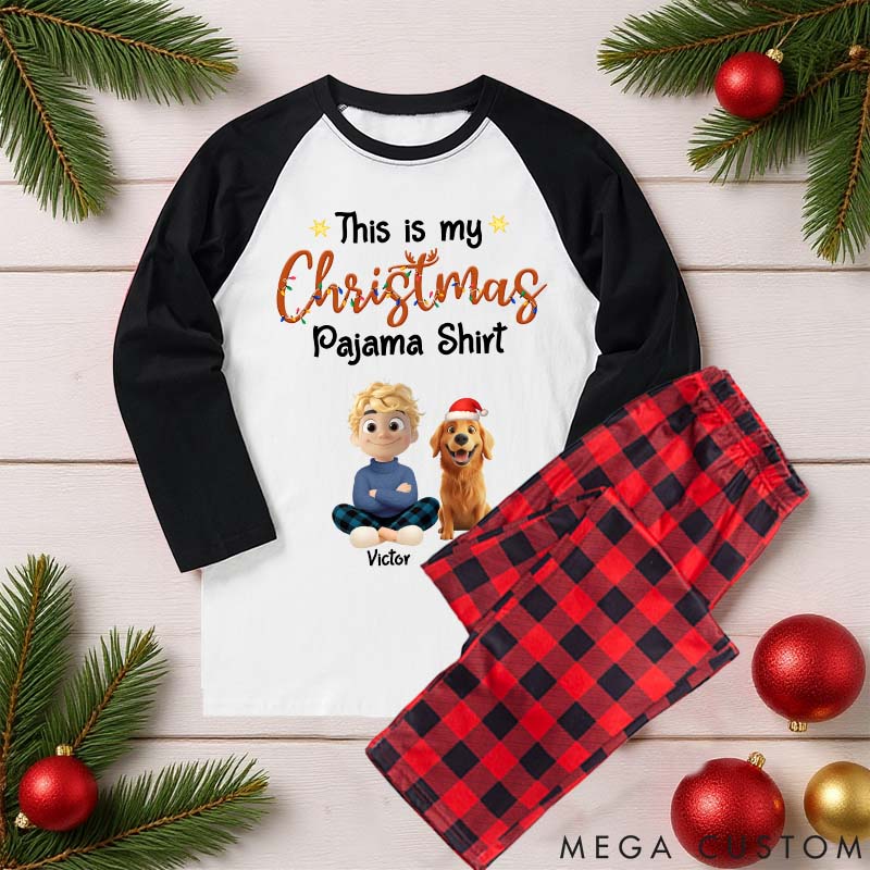 Personalized Dog Lover Pawjama Shirt Cartoon Christmas Family Matching