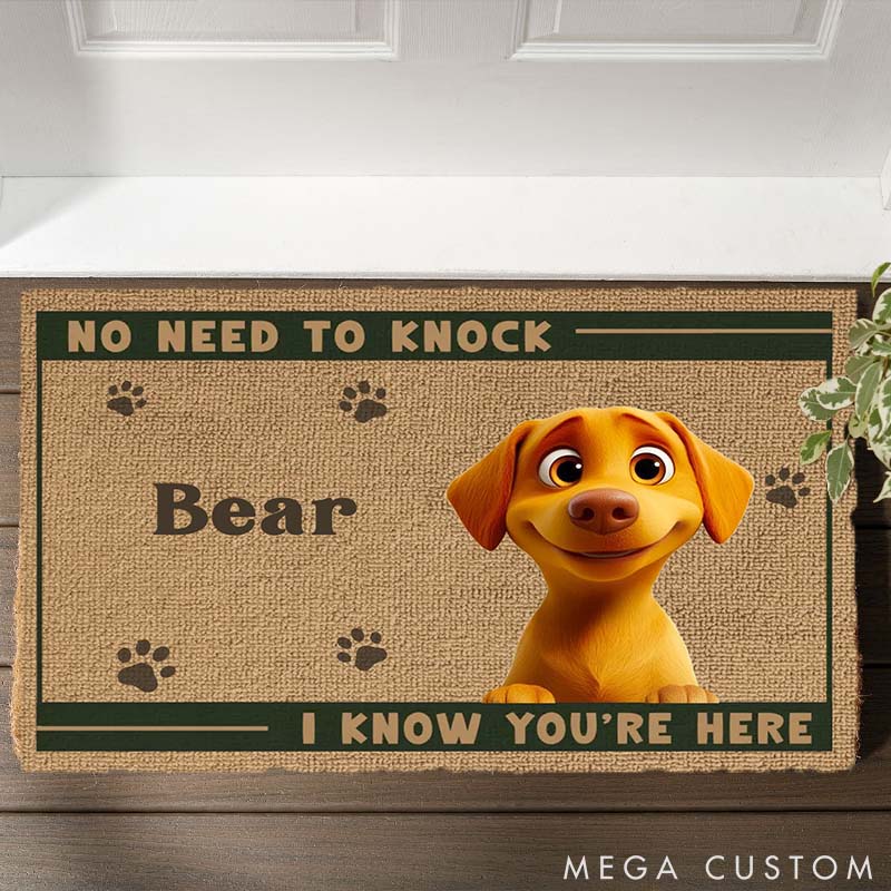 Personalized Dog Lover Paws Before People in This Happy Home Doormat