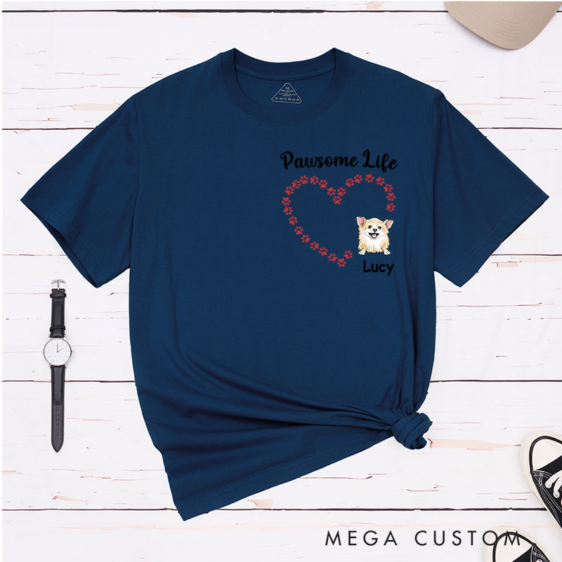 Personalized Dog Lover Pawsome Life T-Shirt