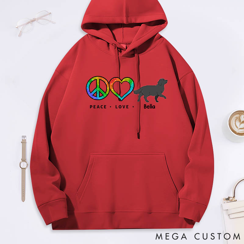Personalized Dog Lover Peace Love Dog Pattern Classic Hoodies