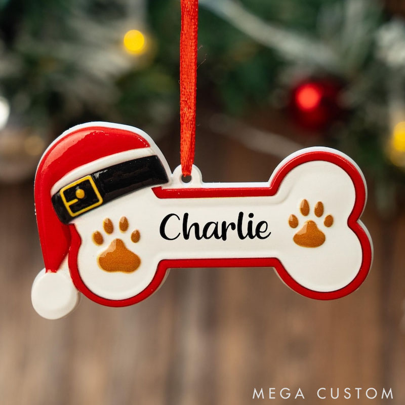Personalized Dog Lover Pet Bone Xmas Decoration Christmas Ornament
