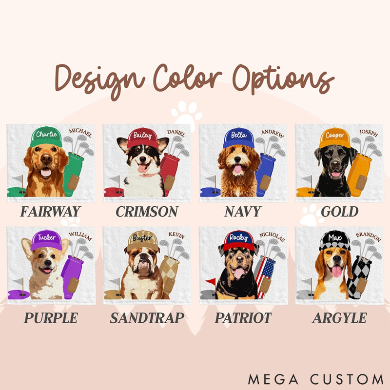 Personalized Dog Lover Pet Golf Towel with Pet Photo Golf Lover Gifts for Dad