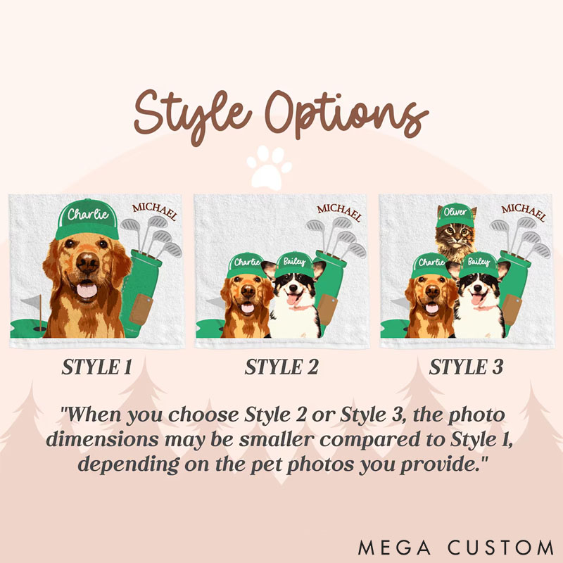 Personalized Dog Lover Pet Golf Towel with Pet Photo Golf Lover Gifts for Dad