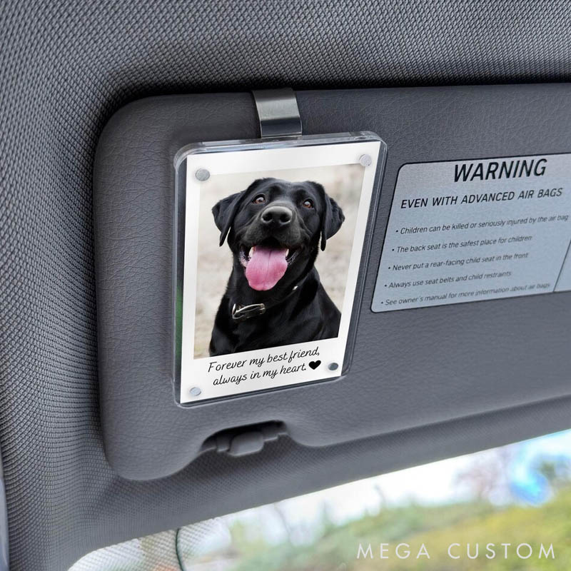Personalized Dog Lover Pet Loss Memorial Car Visor Clip