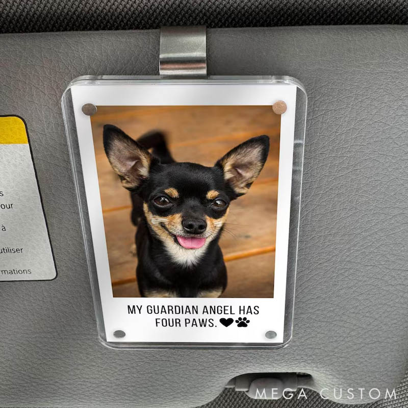 Personalized Dog Lover Pet Loss Memorial Car Visor Clip