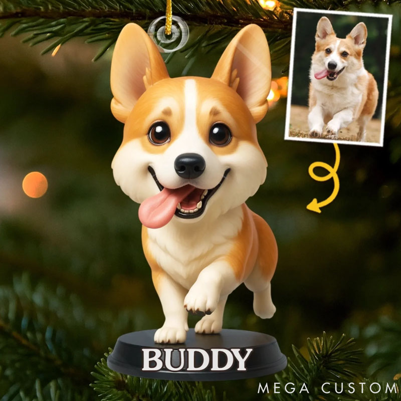 Personalized Dog Lover Photo Acrylic Christmas Ornament