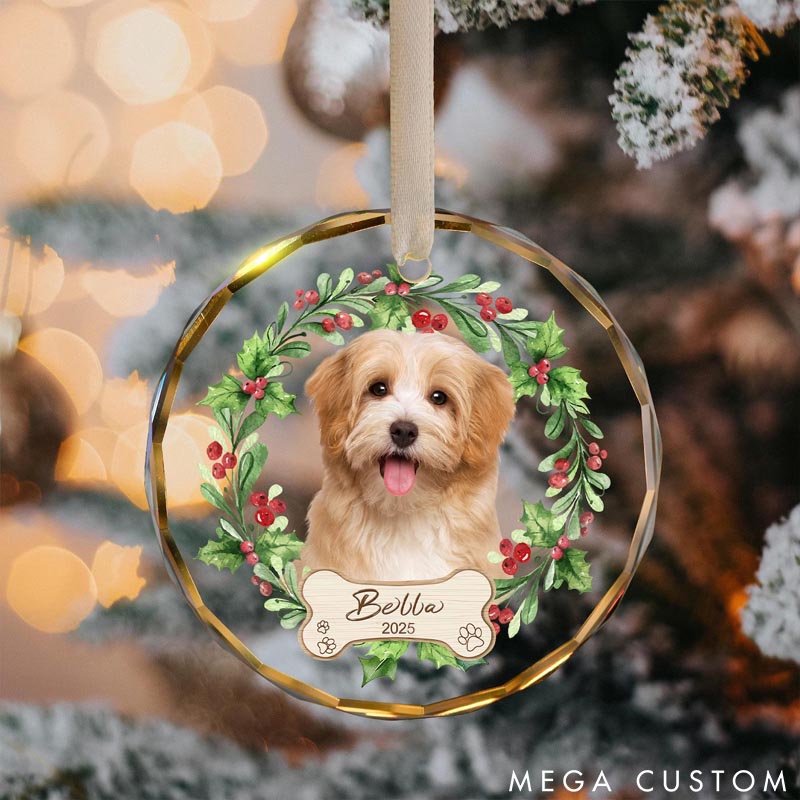 Personalized Dog Lover Photo Dog Christmas Ornament