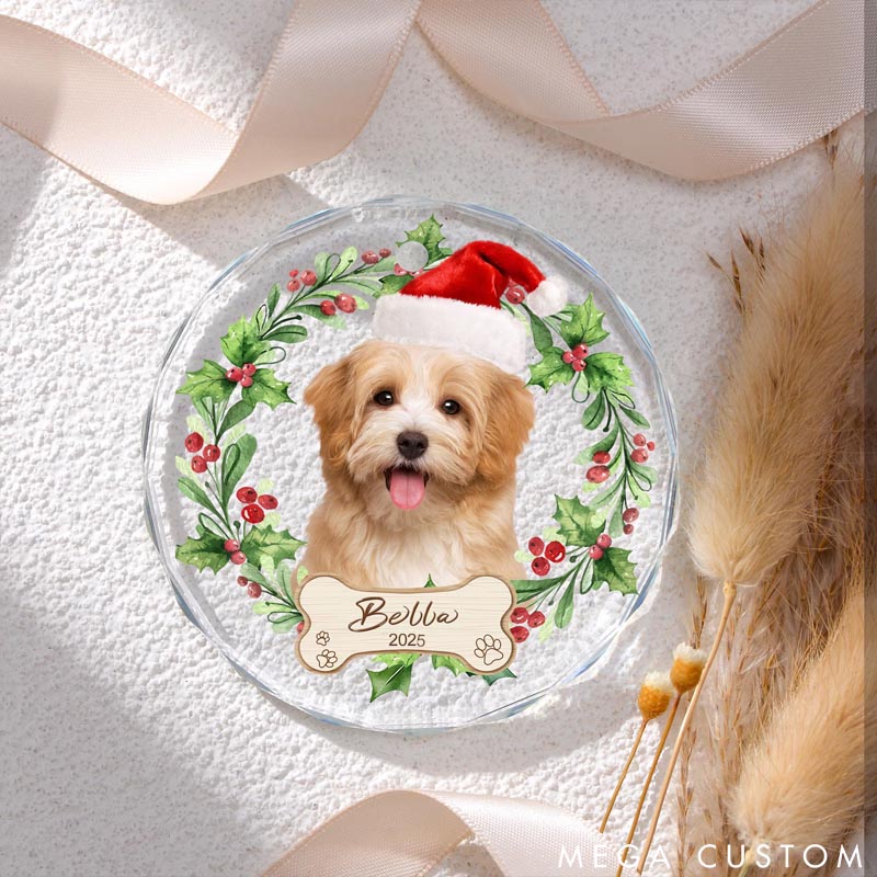 Personalized Dog Lover Photo Dog Christmas Ornament