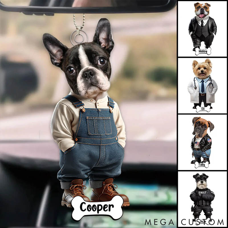 Personalized Dog Lover Photo Firefighters Police Soldier Ornament