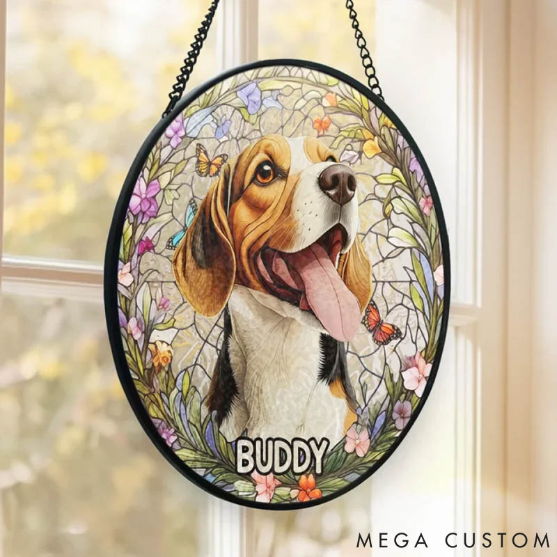 Personalized Dog Lover Photo Forever in My Heart Dear Friend Sun Catcher
