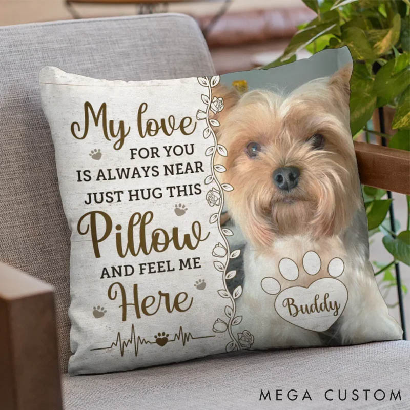Personalized Dog Lover Photo Four Paws One Heart Throw Pillows