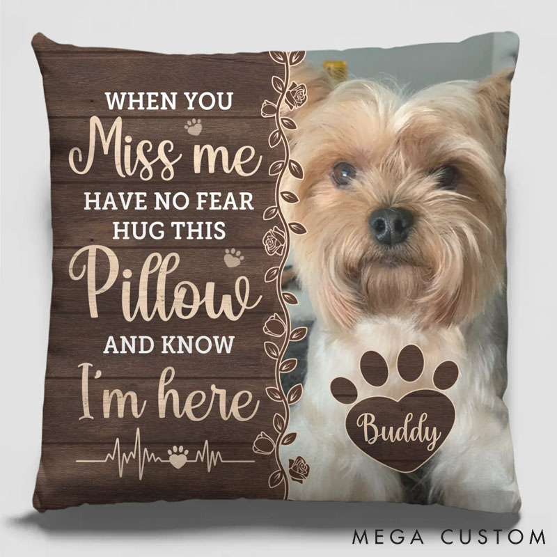 Personalized Dog Lover Photo Four Paws One Heart Throw Pillows