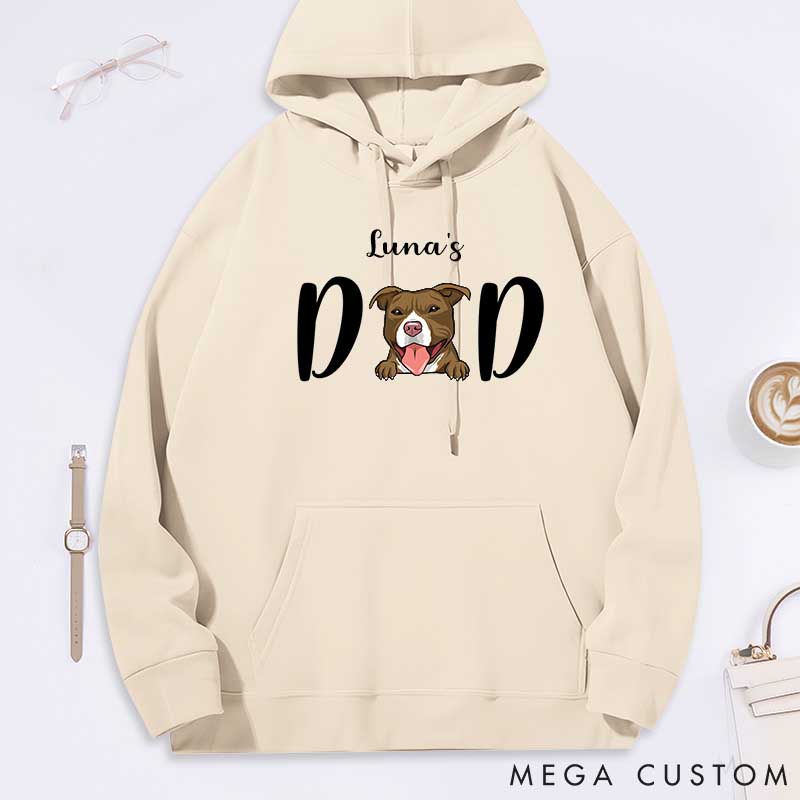 Personalized Dog Lover Pitbull's Dad Classic Hoodies