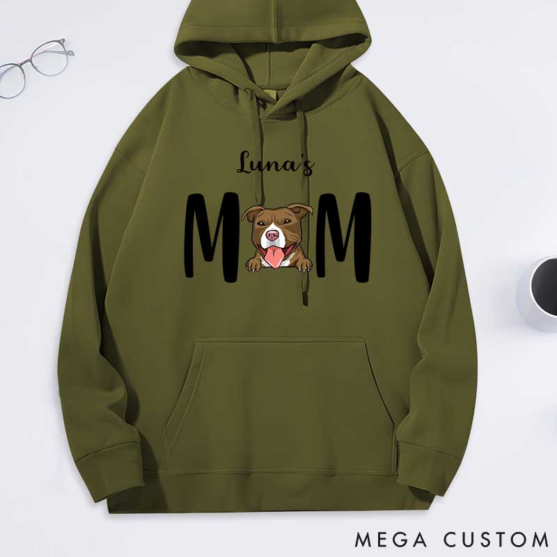 Personalized Dog Lover Pitbull's Mom Classic Hoodies