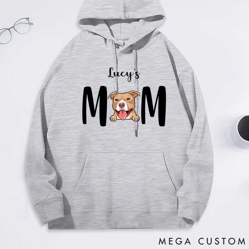 Personalized Dog Lover Pitbull's Mom Classic Hoodies