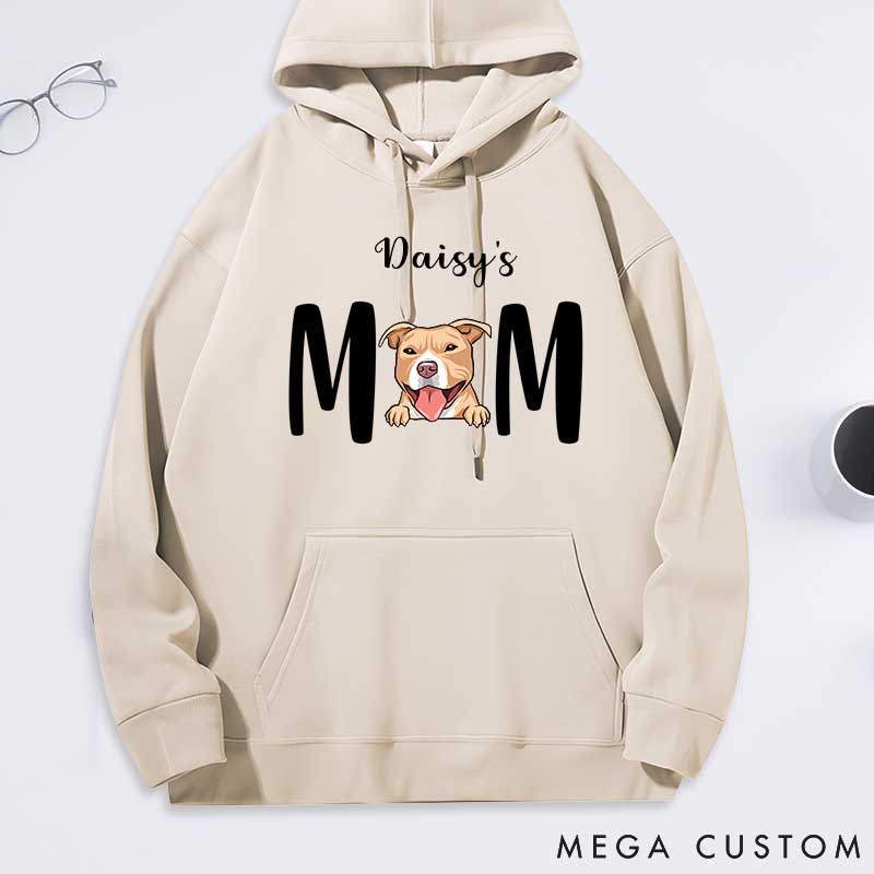Personalized Dog Lover Pitbull's Mom Classic Hoodies