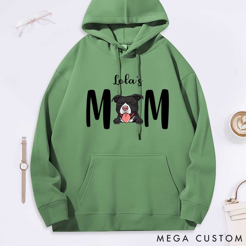 Personalized Dog Lover Pitbull's Mom Classic Hoodies