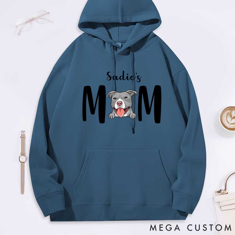 Personalized Dog Lover Pitbull's Mom Classic Hoodies