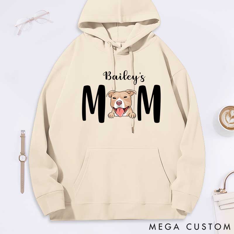 Personalized Dog Lover Pitbull's Mom Classic Hoodies