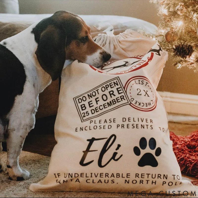 Personalized Dog Lover Please Deliver Enclosed Presents to Christmas Sack