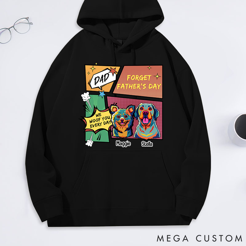Personalized Dog Lover Pop Art We Woof You Every Father's Day Classic Hoodies