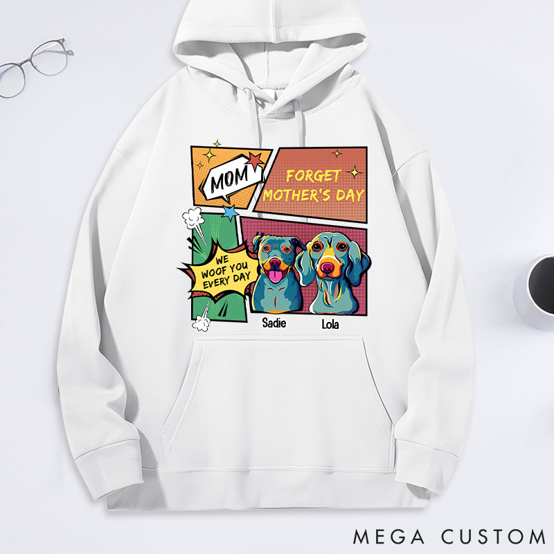Personalized Dog Lover Pop Art We Woof You Every Mother's Day Classic Hoodies