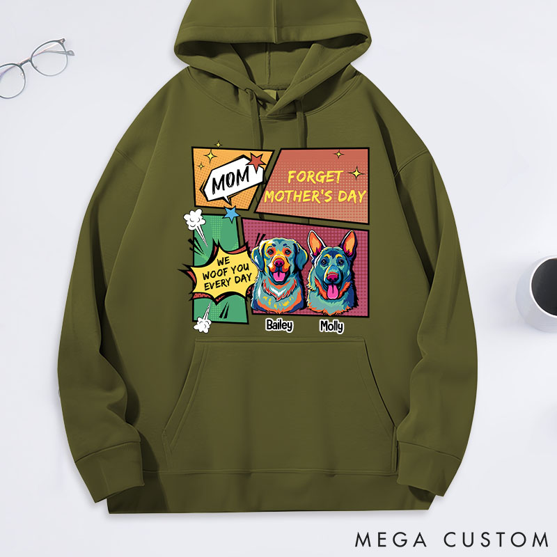 Personalized Dog Lover Pop Art We Woof You Every Mother's Day Classic Hoodies