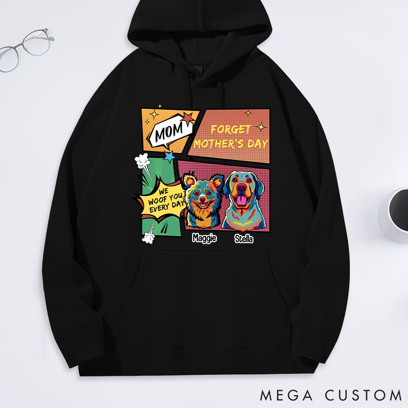 Personalized Dog Lover Pop Art We Woof You Every Mother's Day Classic Hoodies