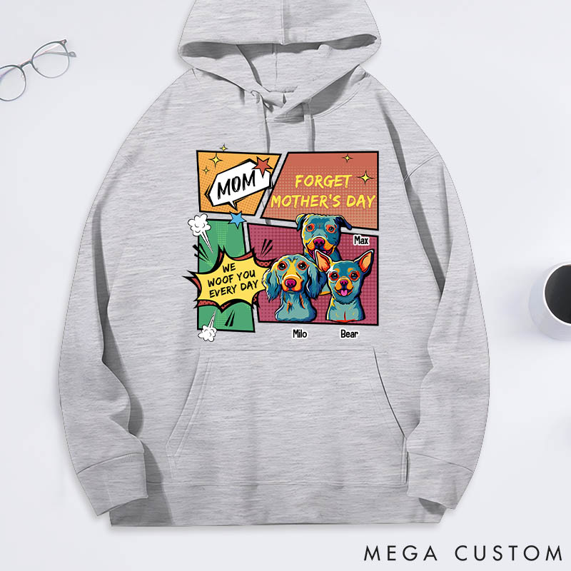 Personalized Dog Lover Pop Art We Woof You Every Mother's Day Classic Hoodies