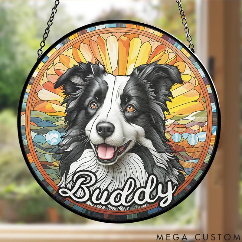 Personalized Dog Lover Portrait From Dog Photo Sun Catcher