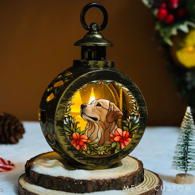 Personalized Dog Lover Portrait Lovely Dog Christmas Lantern