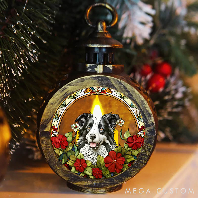 Personalized Dog Lover Portrait Lovely Dog Christmas Lantern