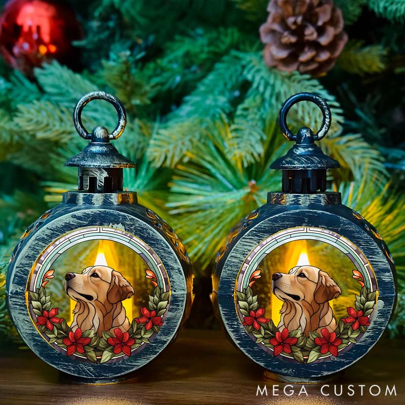 Personalized Dog Lover Portrait Lovely Dog Christmas Lantern