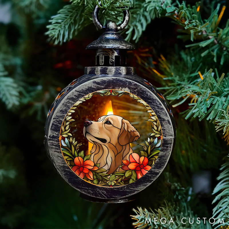 Personalized Dog Lover Portrait Lovely Dog Christmas Lantern