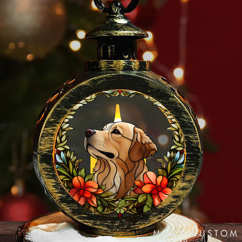 Personalized Dog Lover Portrait Lovely Dog Christmas Lantern