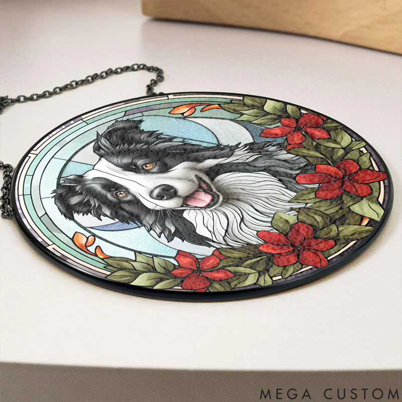 Personalized Dog Lover Portrait Lovely Dog Memorial Sun Catcher