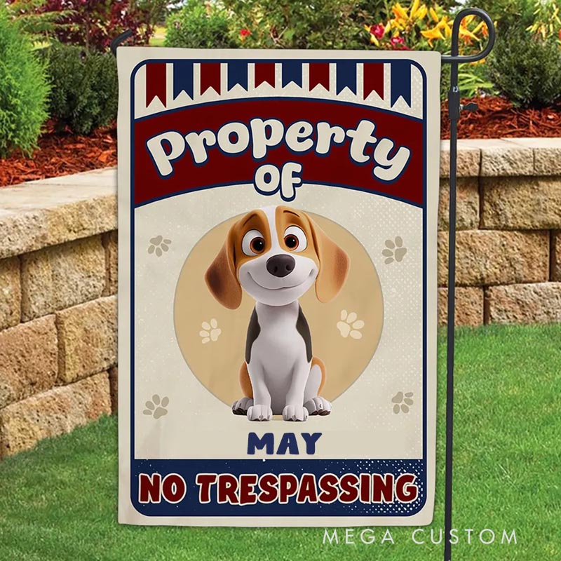 Personalized Dog Lover Property Of Dogs Garden Flag